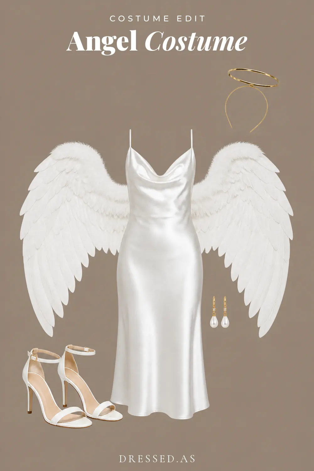 Angel Costume: illustrated outfit collage