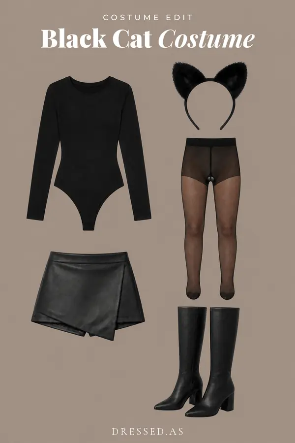 Black Cat Costume outfit collage