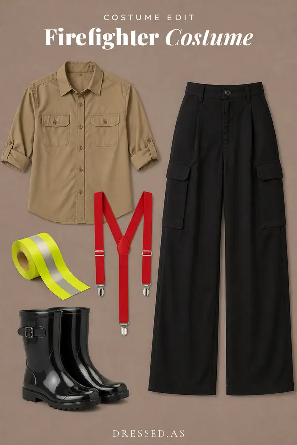 Firefighter Costume outfit collage