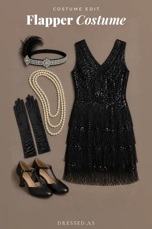 Flapper Costume outfit collage