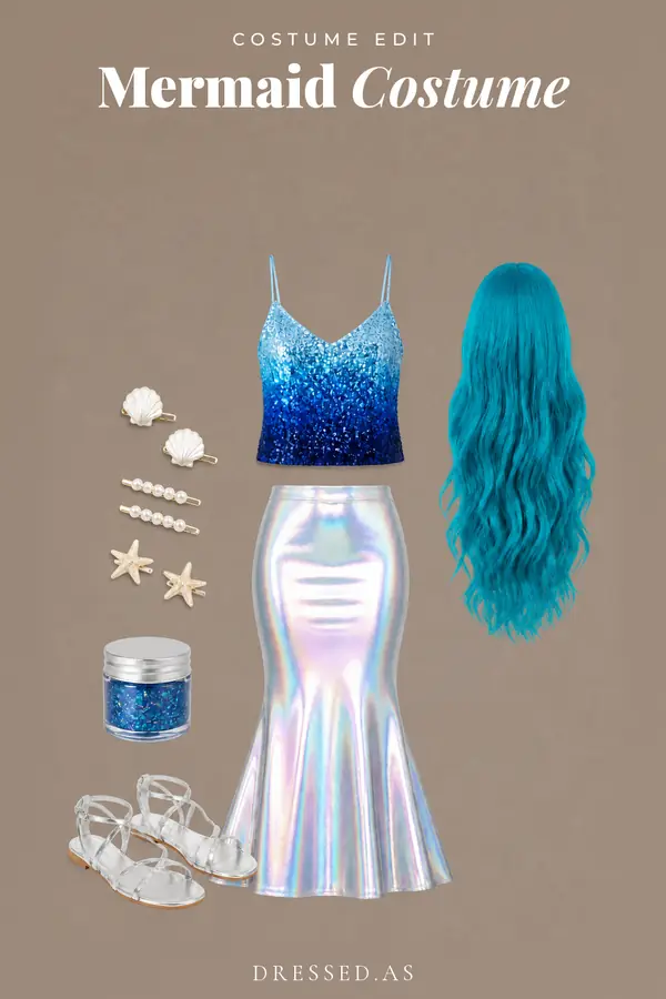 Mermaid Costume outfit collage