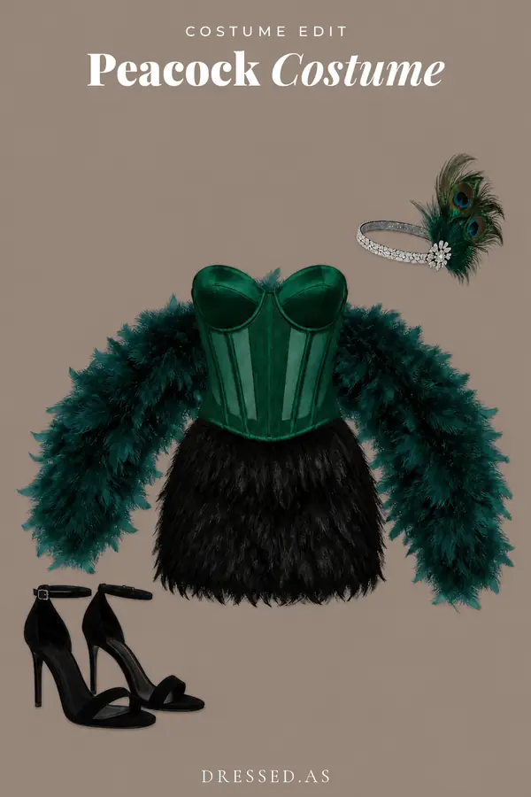 Peacock Costume outfit collage