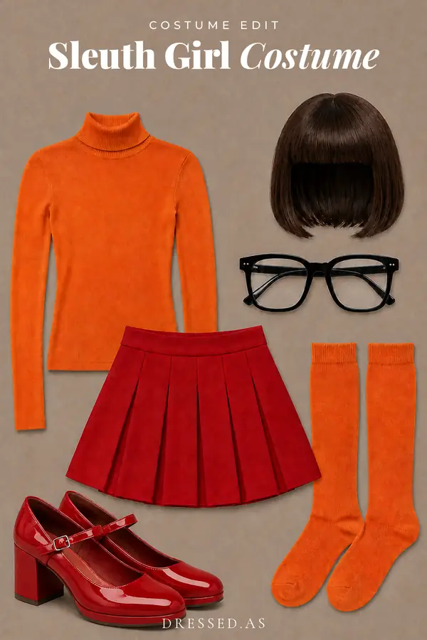 Sleuth Girl Costume outfit collage