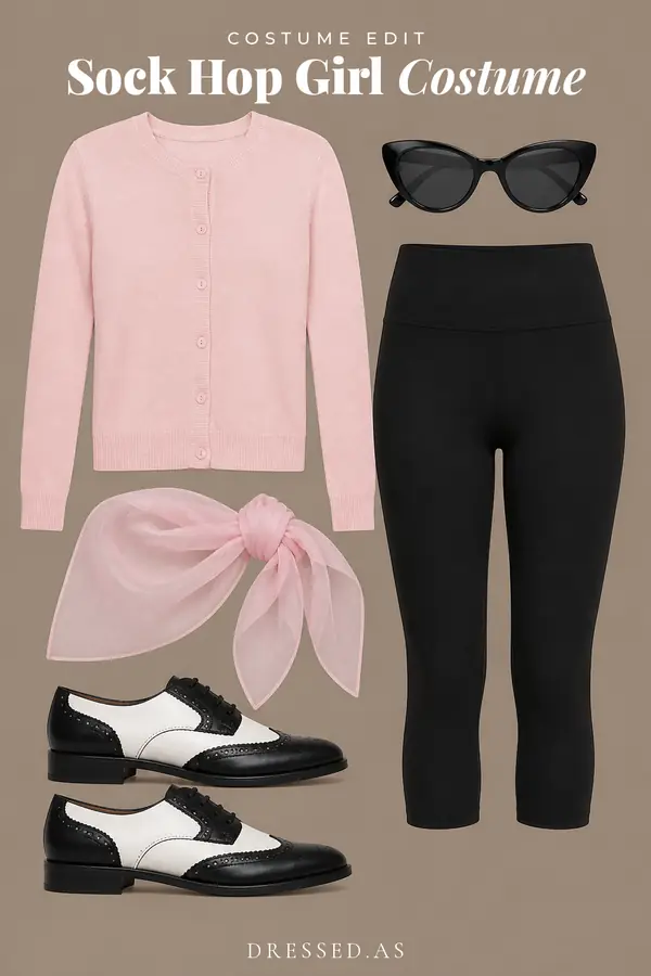 Sock Hop Girl Costume outfit collage