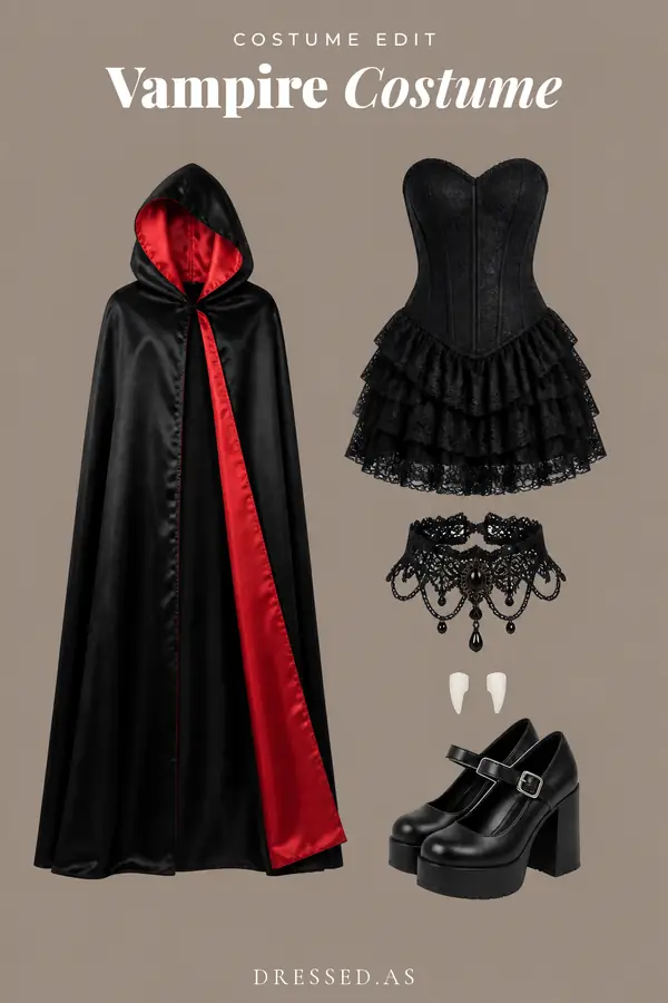 Vampire Costume outfit collage