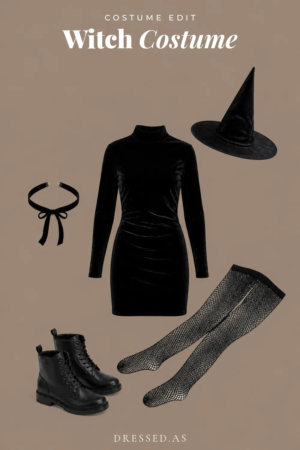 Witch Costume: illustrated outfit collage